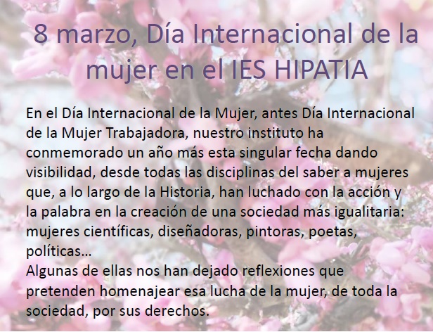 8 de Marzo Día internacional de la mujer en el Hipatia | HIPATIA